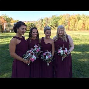 Wine bridesmaid dress